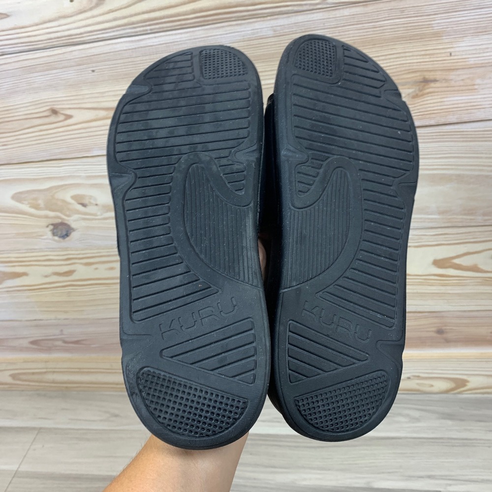 Kuru Slides Men‎ 13 Black Gray Beach Walking Outdoor Slip On Sandals Ortho Beach - Picture 5 of 9